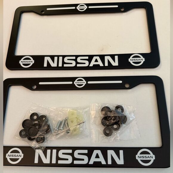Nissan License Plate Frame in Black Set of 2 NWT - Picture 2 of 5